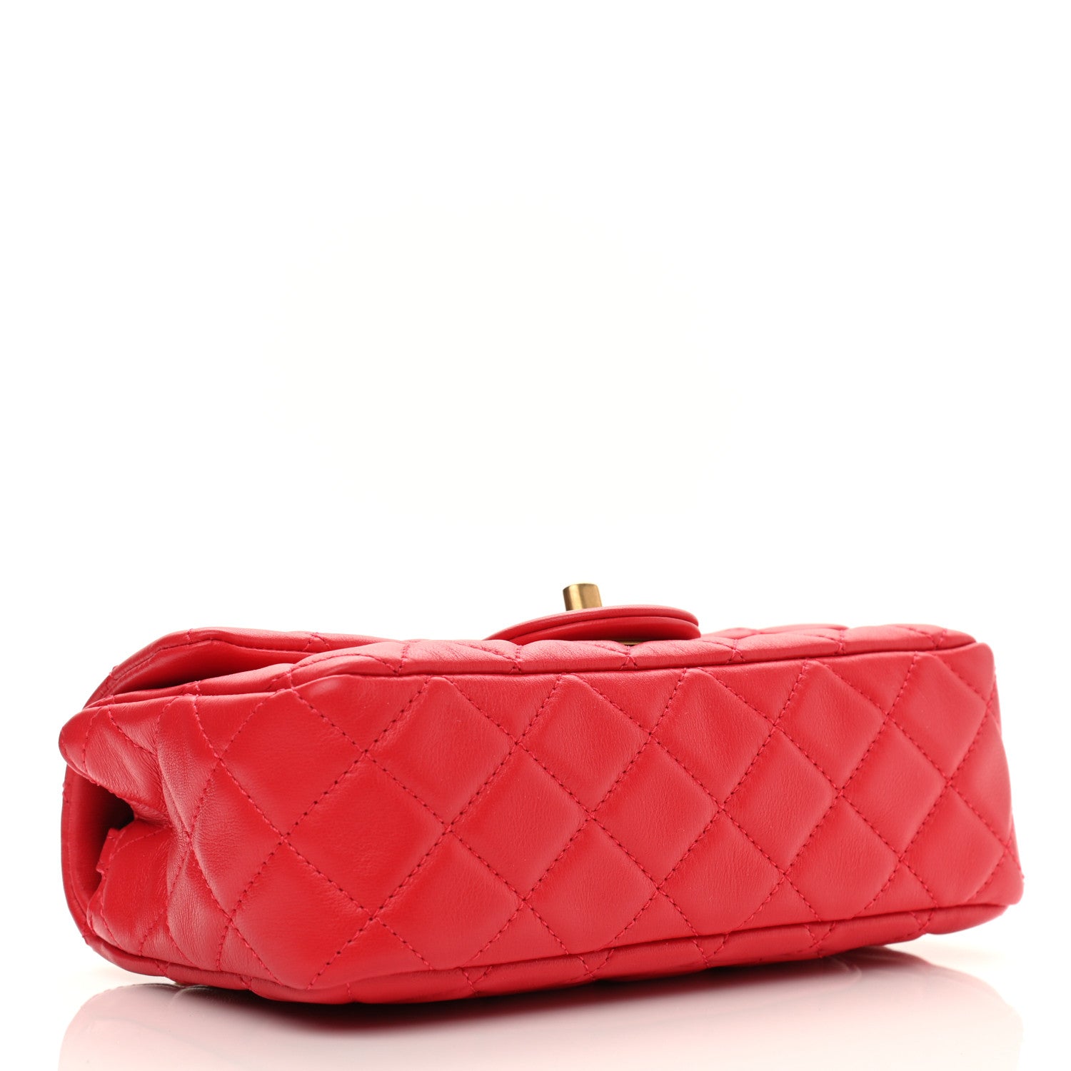 Chanel Lambskin Quilted Mini Rectangular Pearl Crush Flap Red 4 of 11