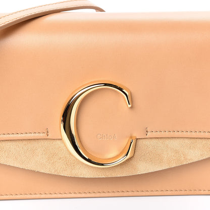 Chloe Calfskin Suede C Clutch With Chain Bleached Brown 10 of 10
