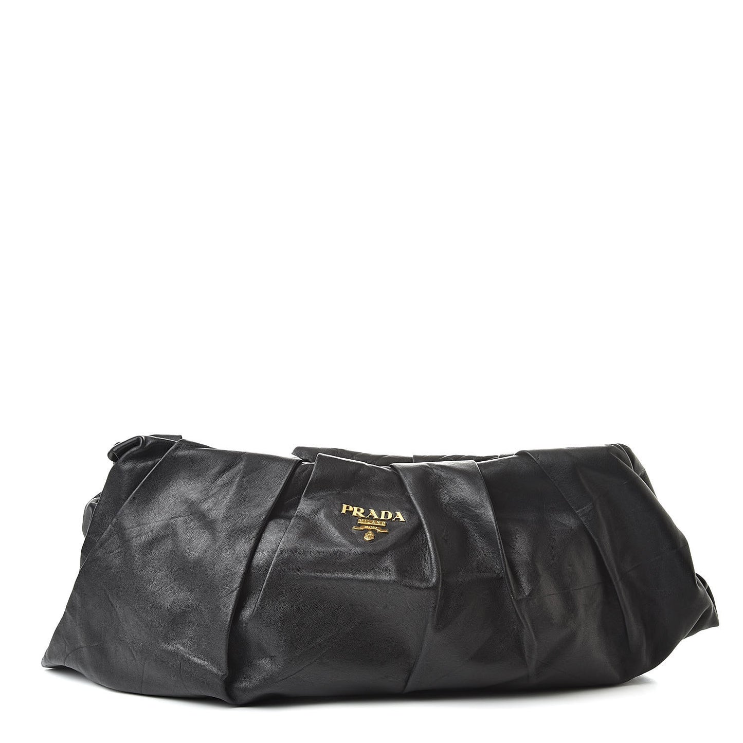 Nappa Pleated Clutch Black