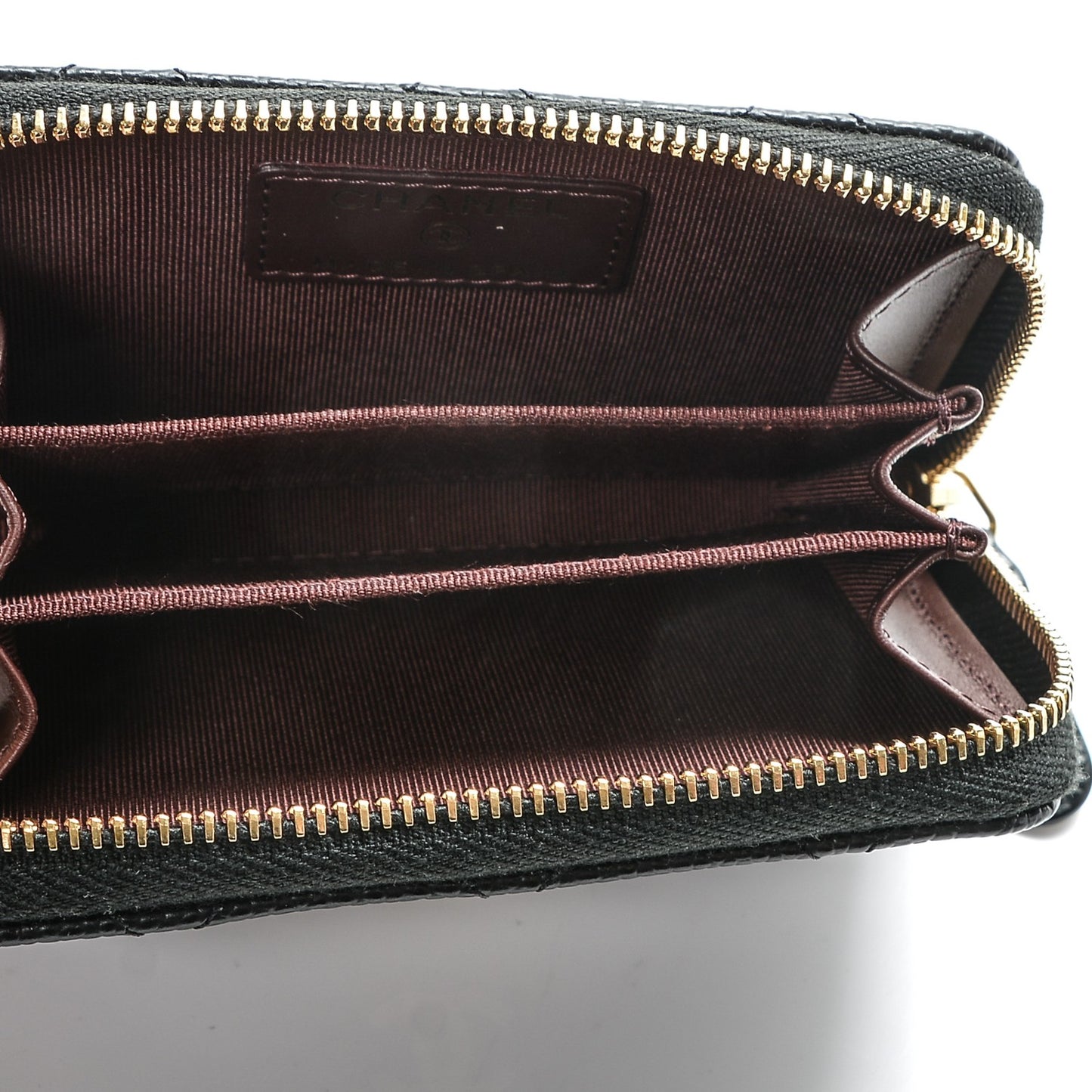 Caviar Quilted Zip Coin Purse Black