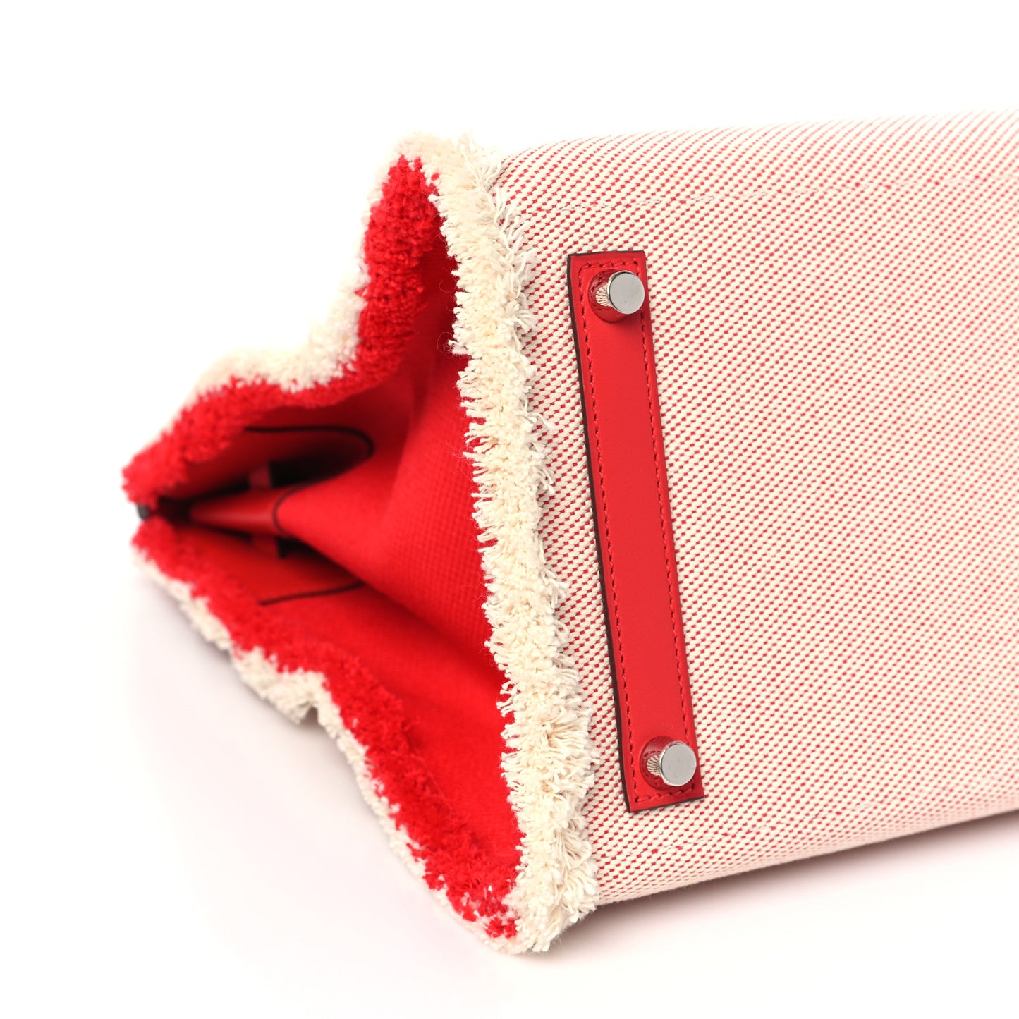 Swift Twill H Fray Fray Birkin 35 Rouge de Coeur Ecru