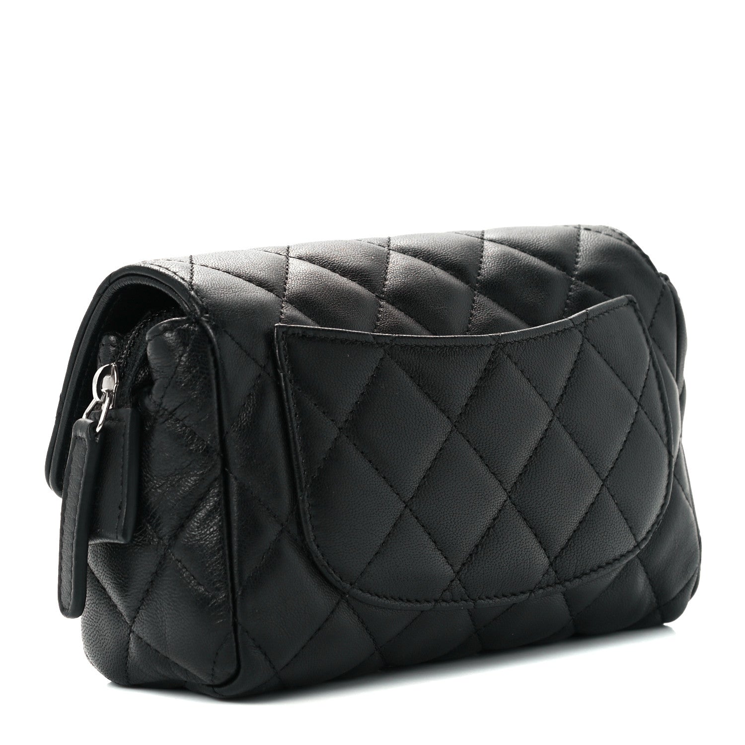 Chanel Lambskin Quilted Flap Cosmetic Case Black 3 of 12