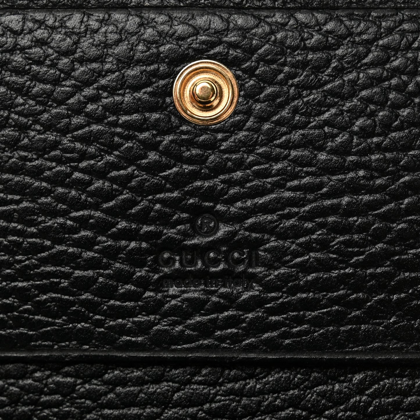 Pebbled Calfskin GG Marmont Card Case Black