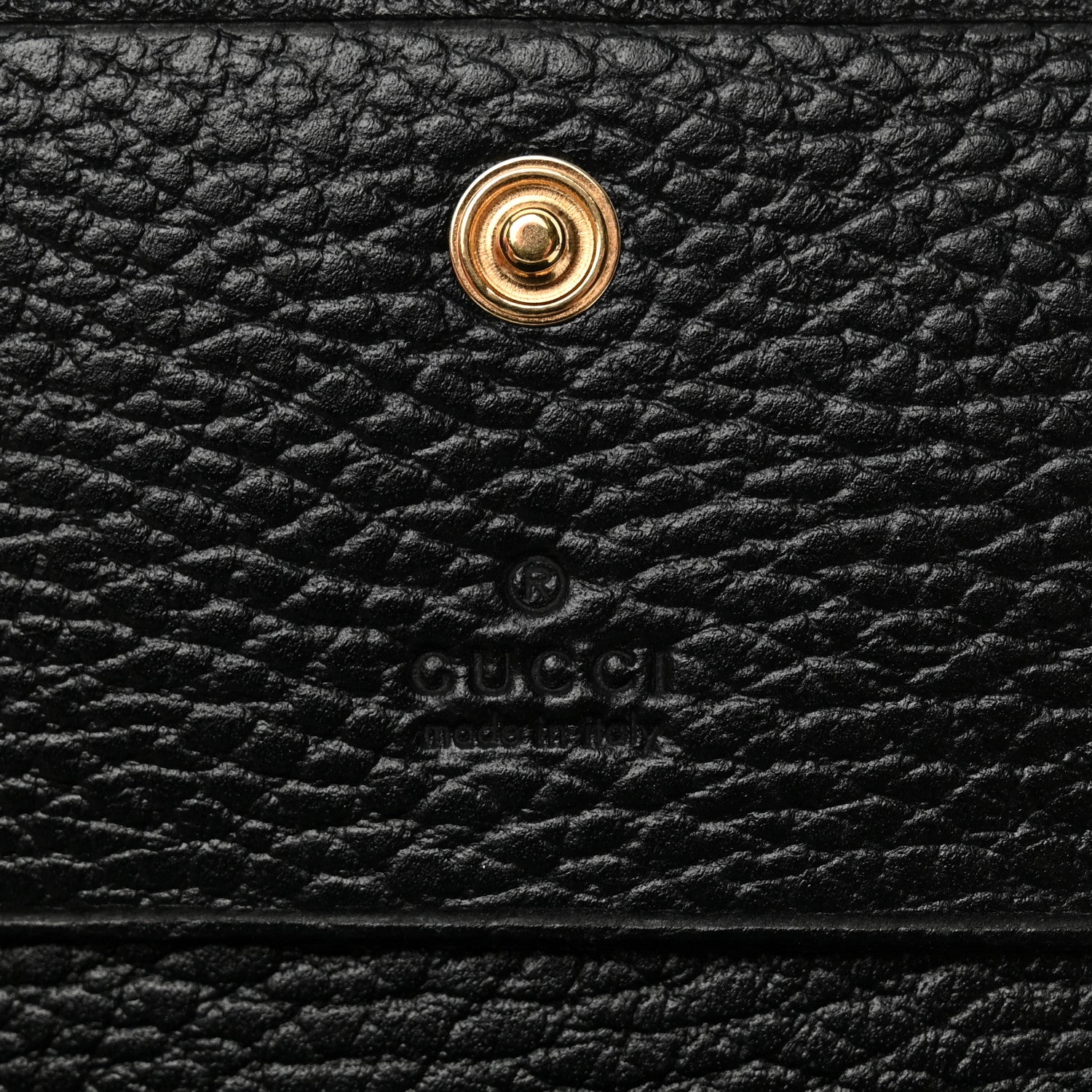Gucci Pebbled Calfskin GG Marmont Card Case Black 6 of 8