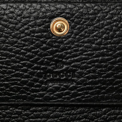 Gucci Pebbled Calfskin GG Marmont Card Case Black 6 of 8