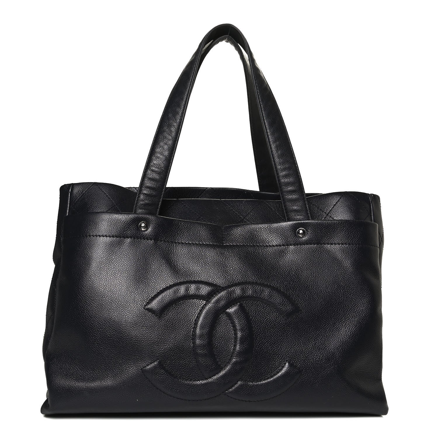 Chanel Caviar Executive Cerf Shopper Tote Navy 1 of 11