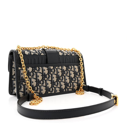 Christian Dior Oblique 30 Montaigne East West Chain Flap Bag Blue 3 of 11