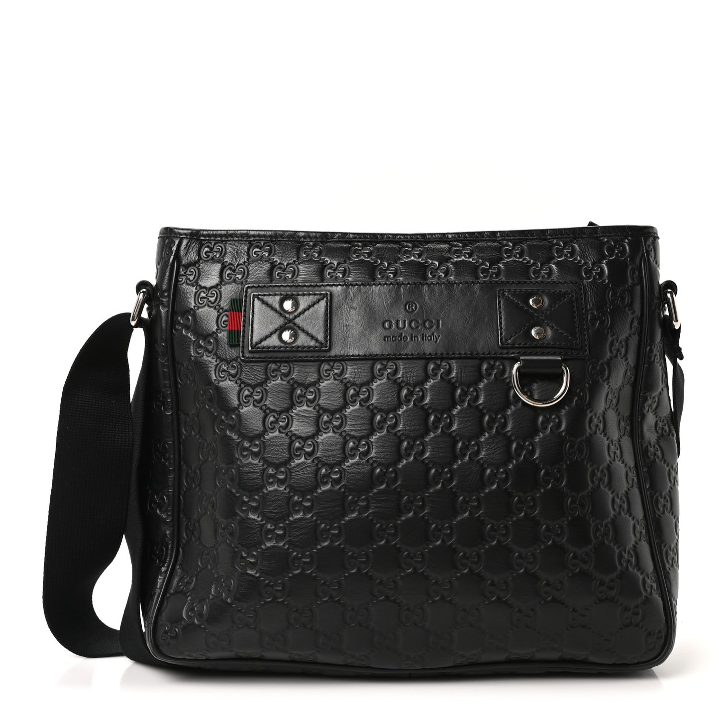 Guccissima Flat Messenger Bag Black