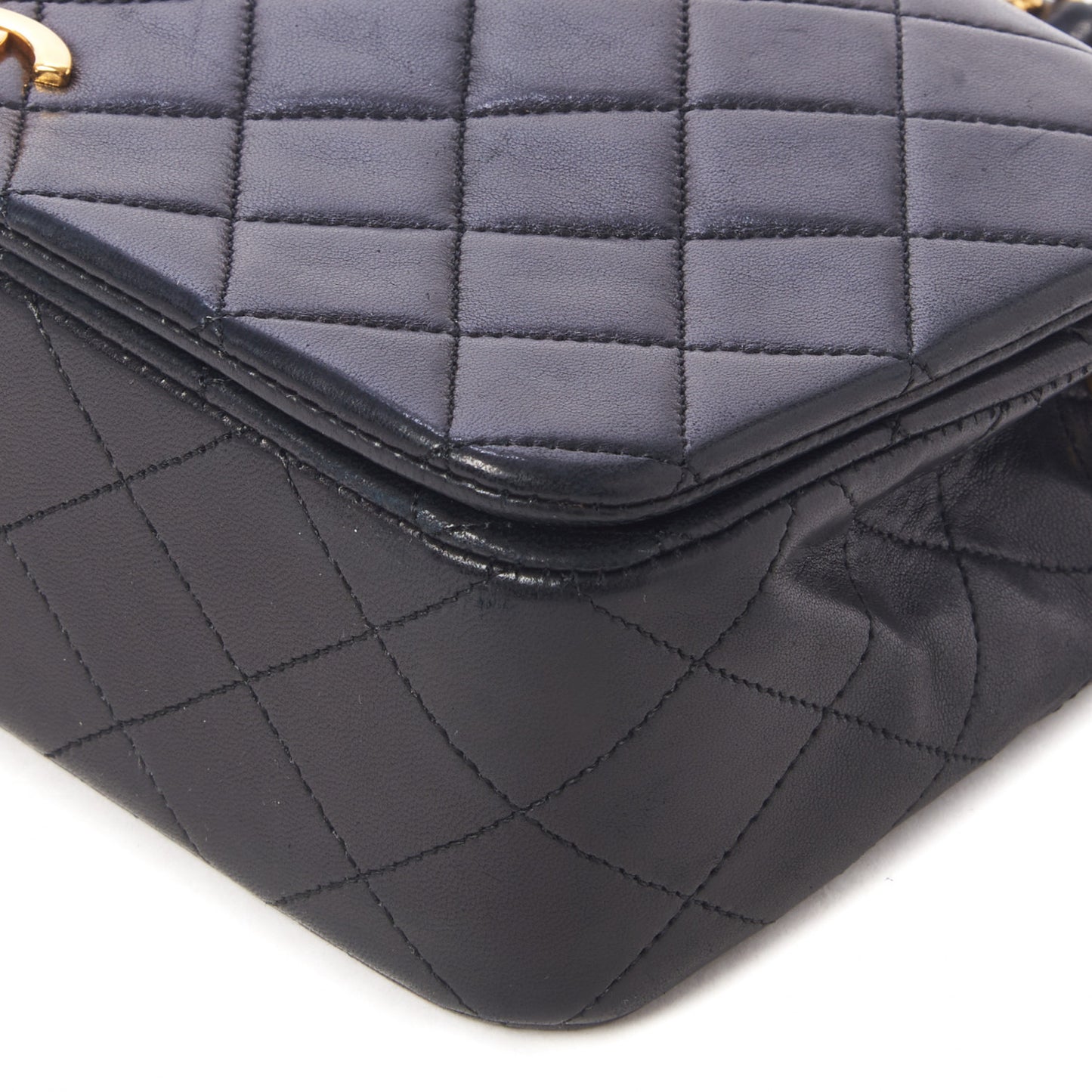 Lambskin Quilted Small Single Flap Black