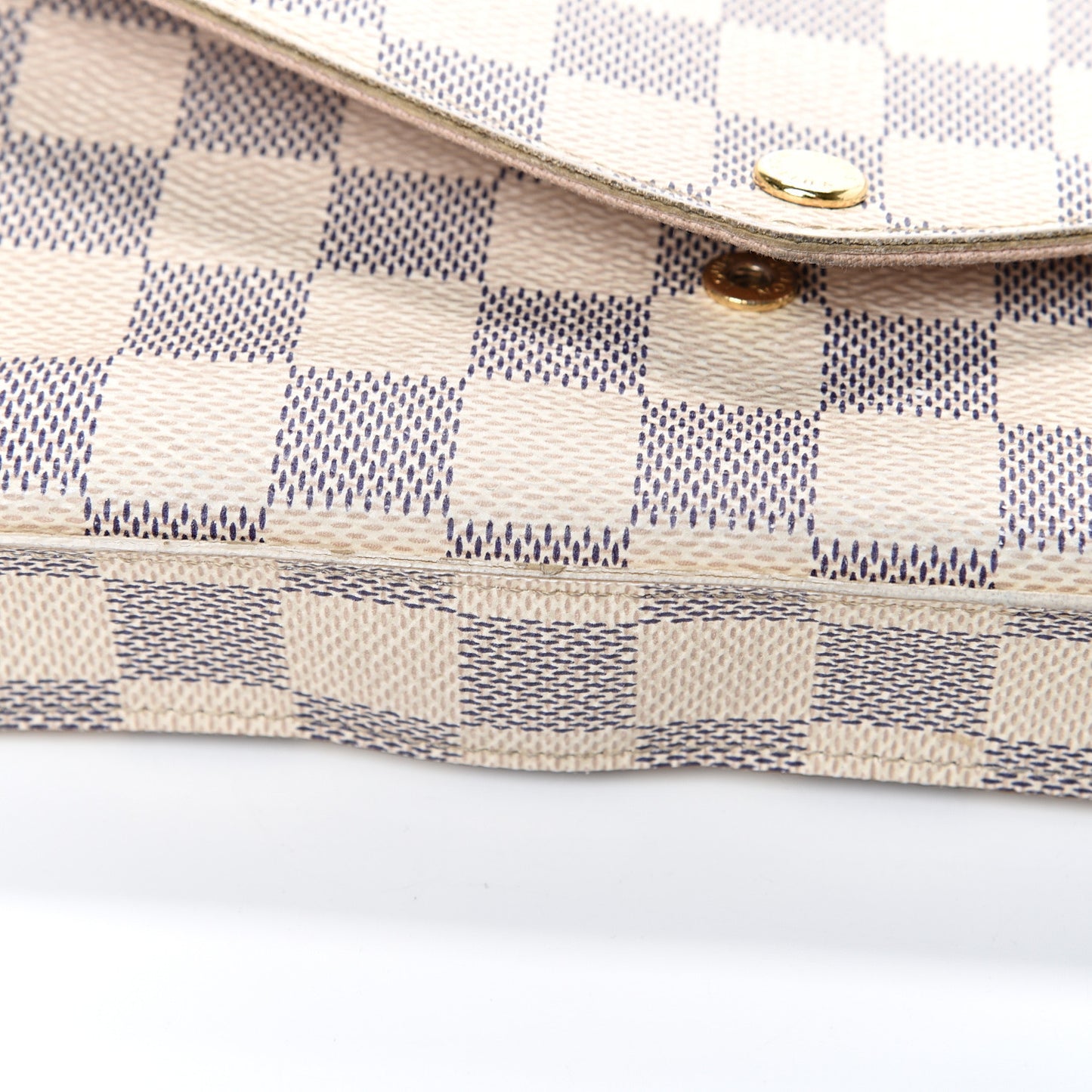 Damier Azur Pochette Felicie Chain Wallet Rose Ballerine