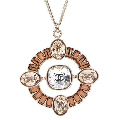 Chanel Crystal CC Medallion Necklace Light Gold 4 of 7