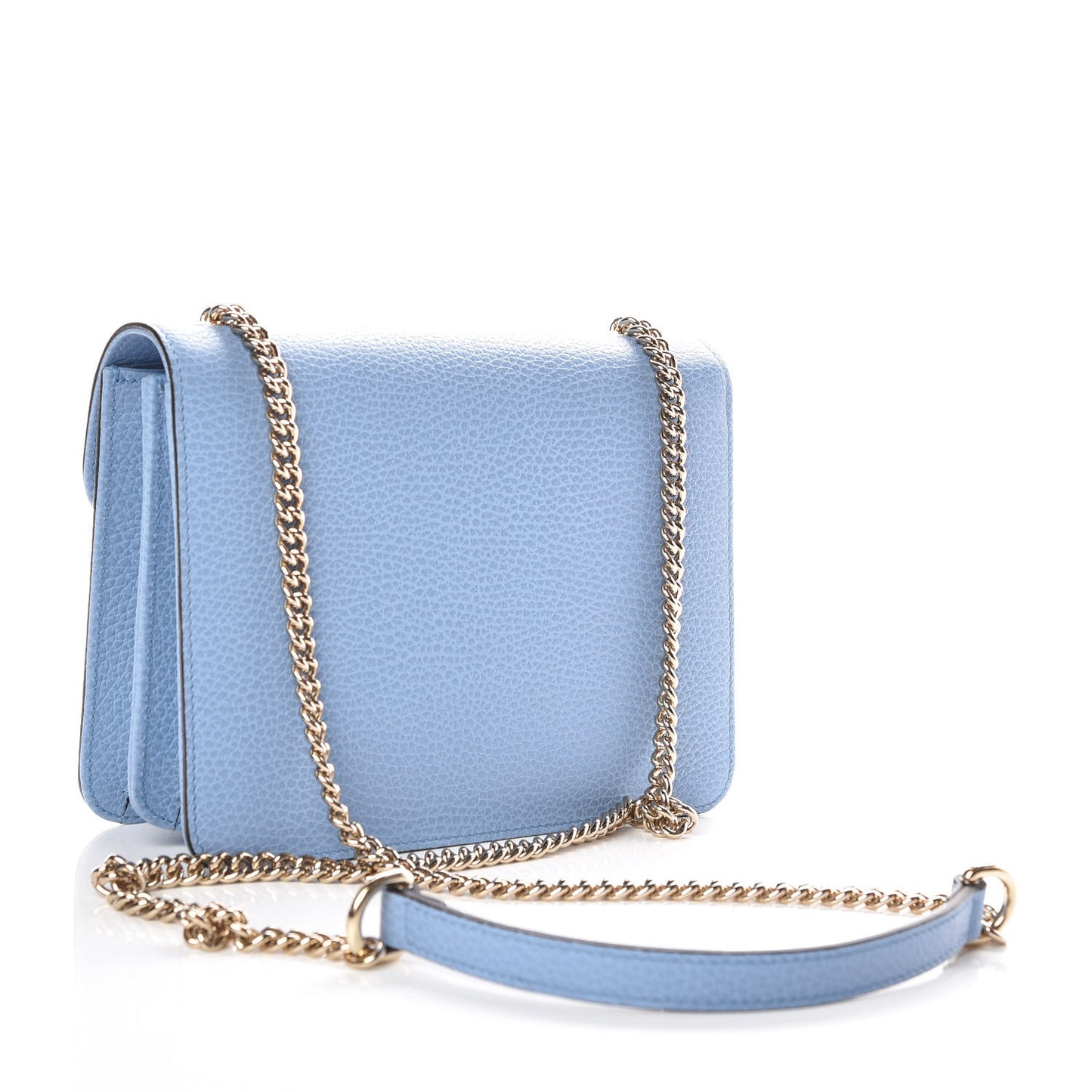 Dollar Calfskin Small Interlocking G Shoulder Bag Mineral Blue