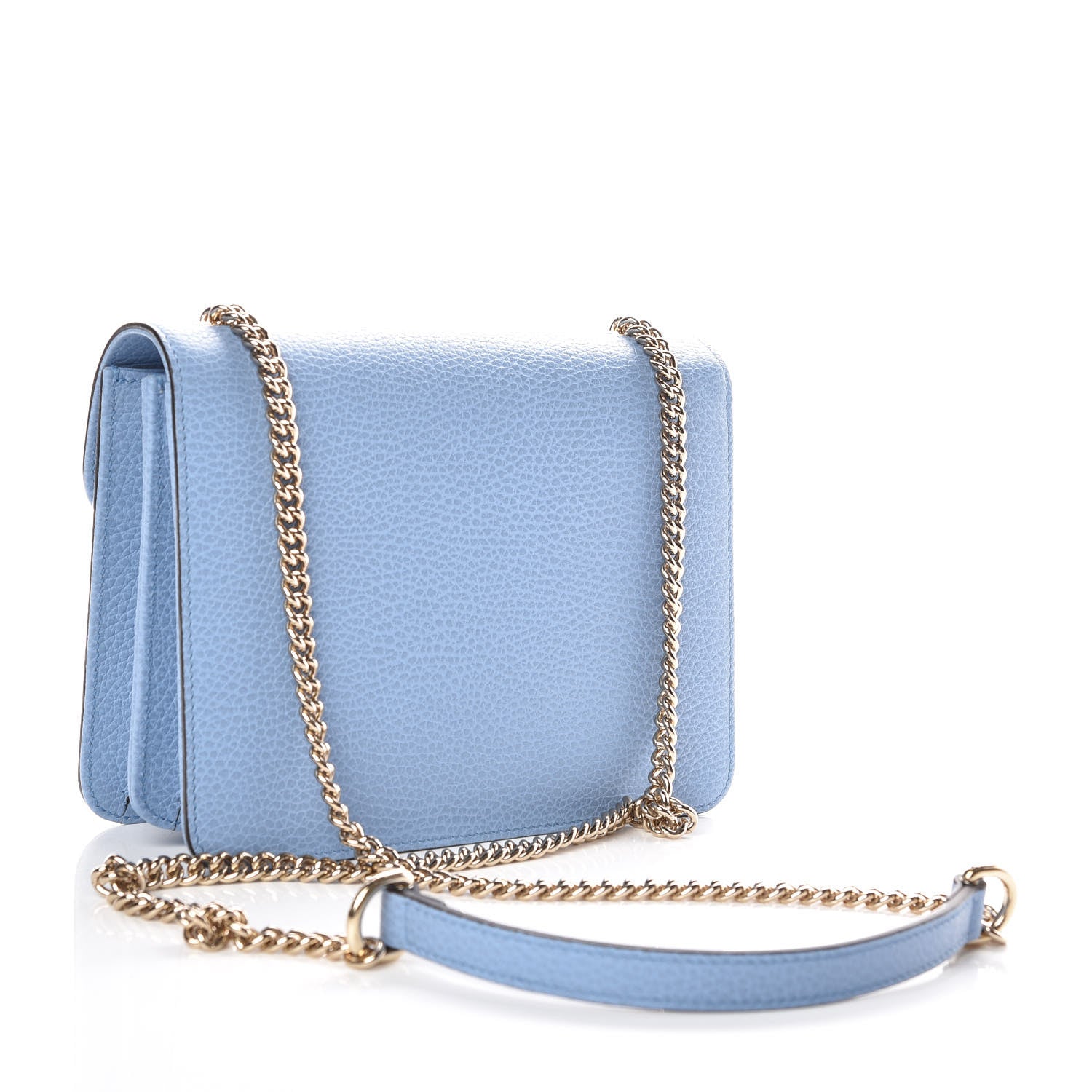 Gucci Dollar Calfskin Small Interlocking G Shoulder Bag Mineral Blue 3 of 9