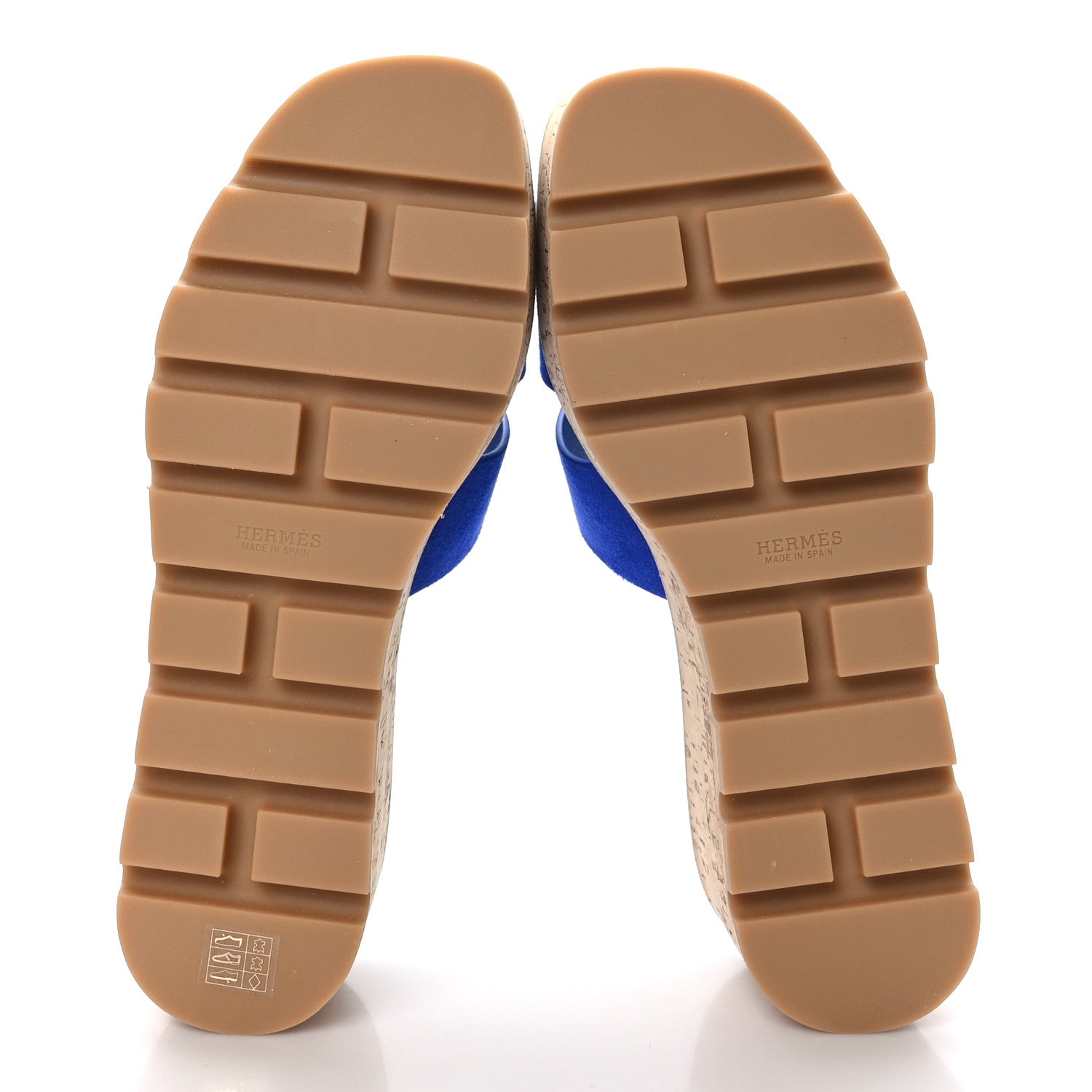 Hermes Suede Goatskin Cork Eze 30 Sandals 39 Bleu Ocean 5 of 9