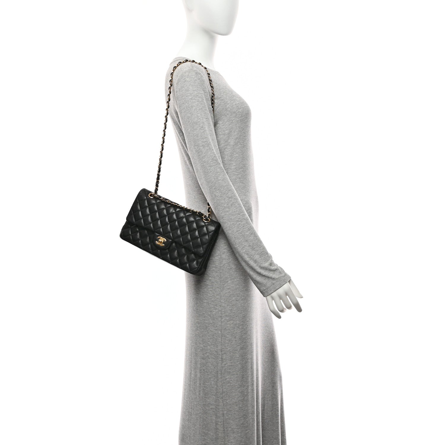 Chanel Lambskin Quilted Medium Double Flap Black 2 of 10