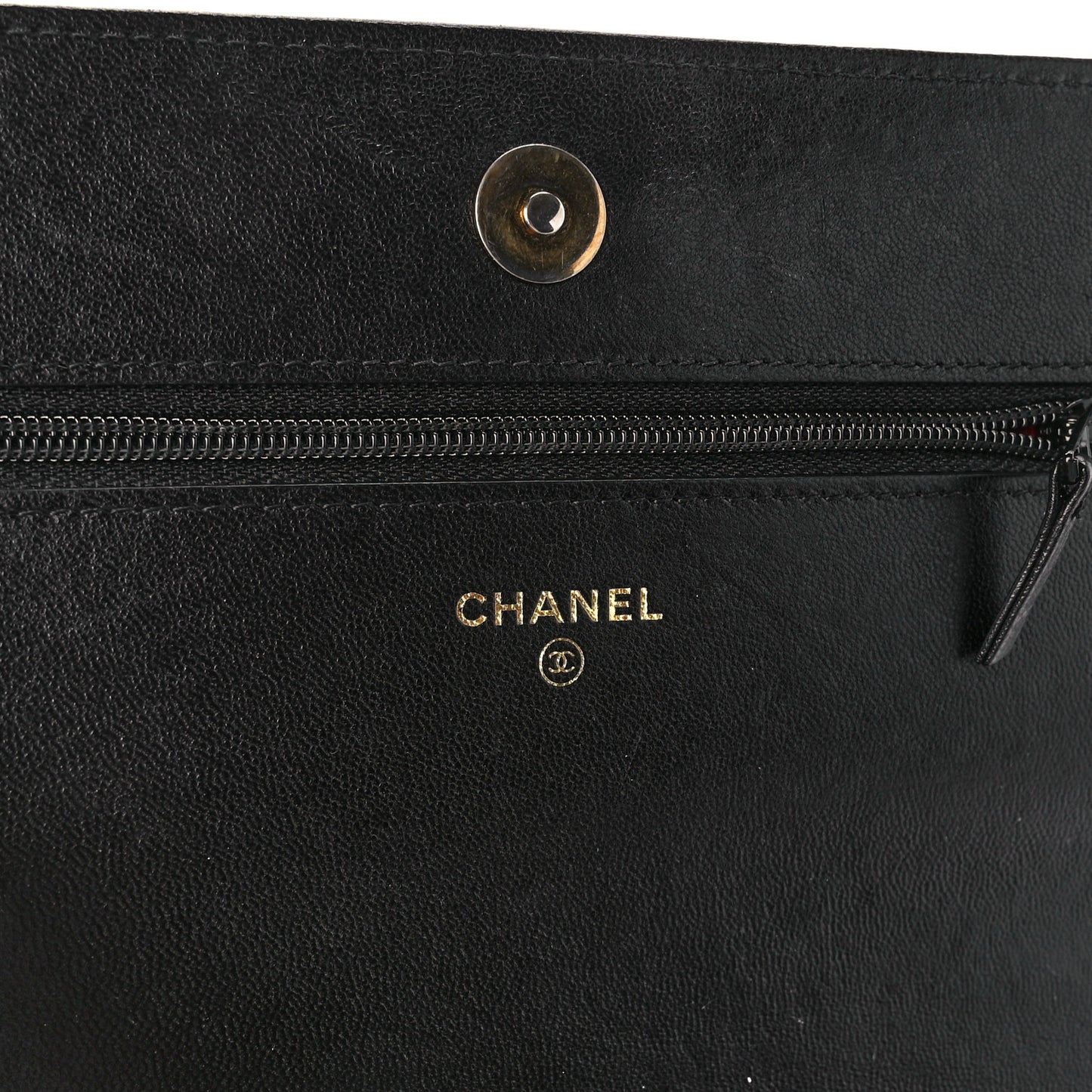 Lambskin Quilted Chanel 19 Wallet On Chain WOC Black