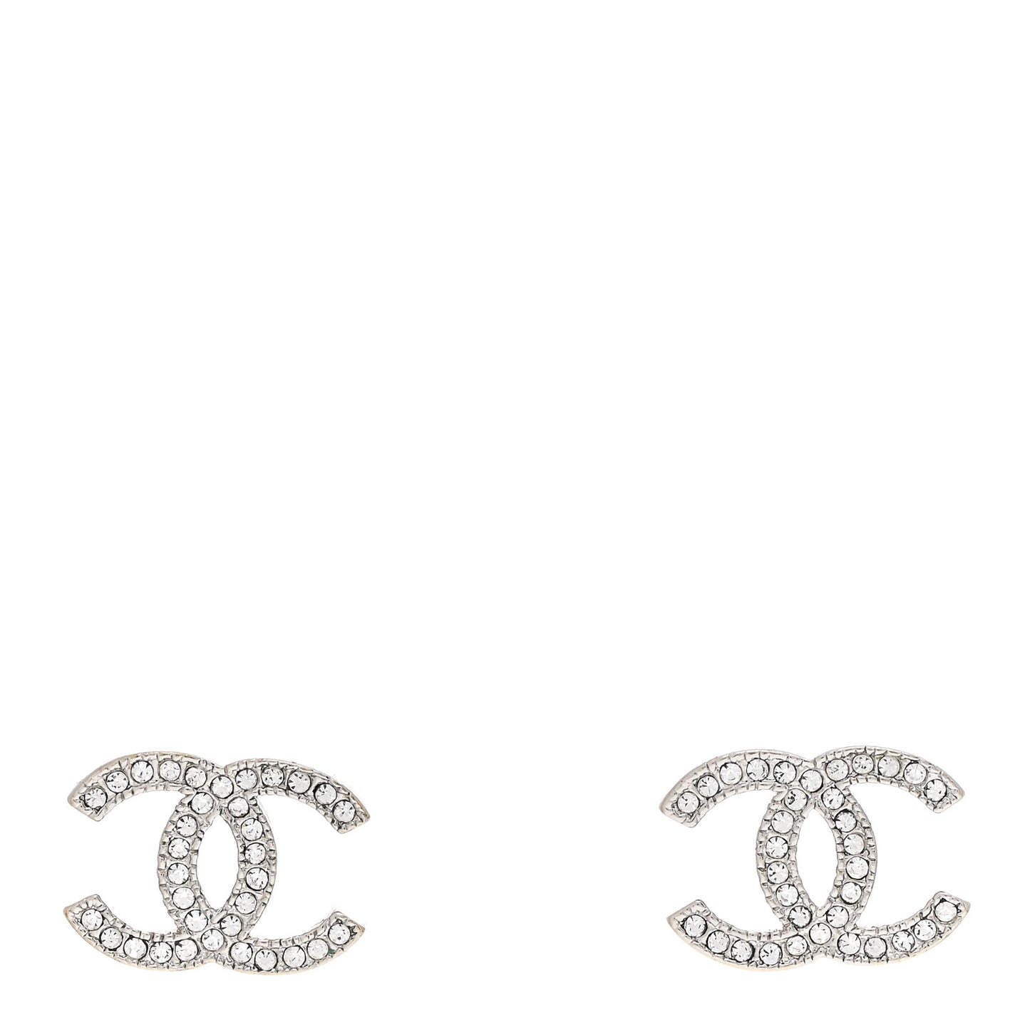 Crystal Mini CC Earrings Silver