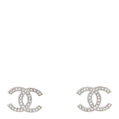 Chanel Crystal Mini CC Earrings Silver 1 of 3