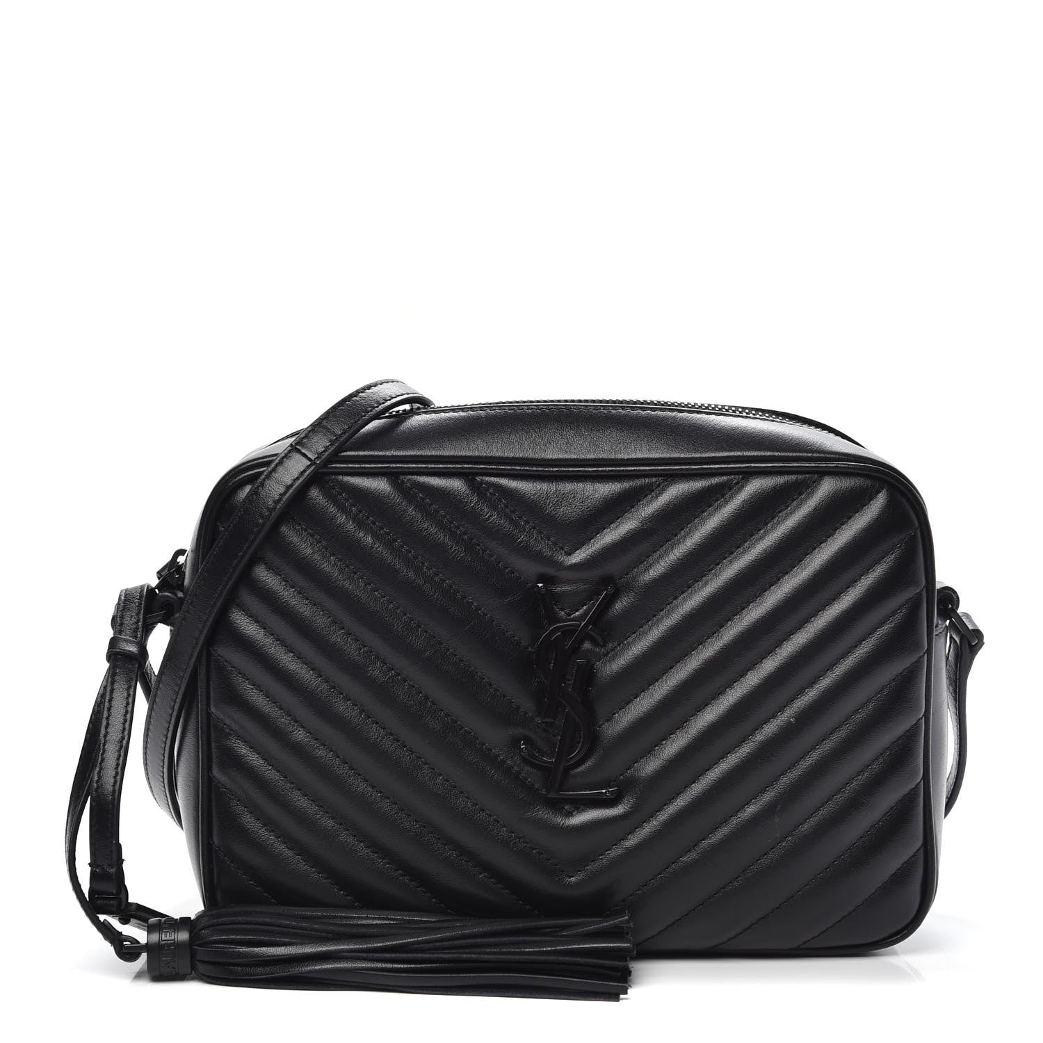 Saint Laurent Calfskin Matelasse Monogram Lou Camera Bag Black 1 of 10