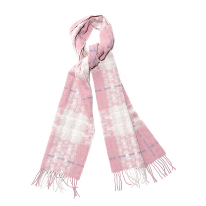 Burberry Merino Wool Cashmere Check Scarf Pink 1 of 6