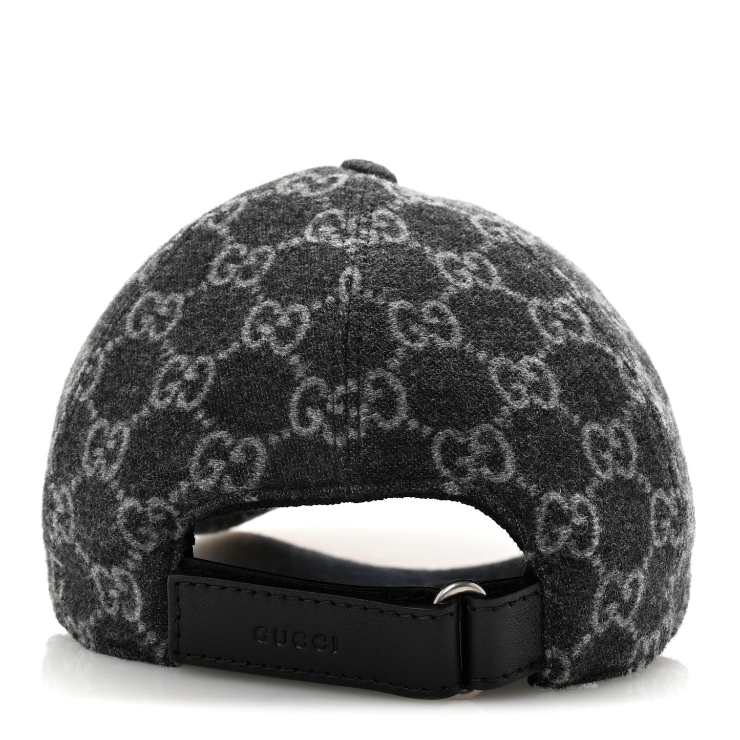 Covered Wool GG Monogram Baseball Hat L Grey Dark Grey Black