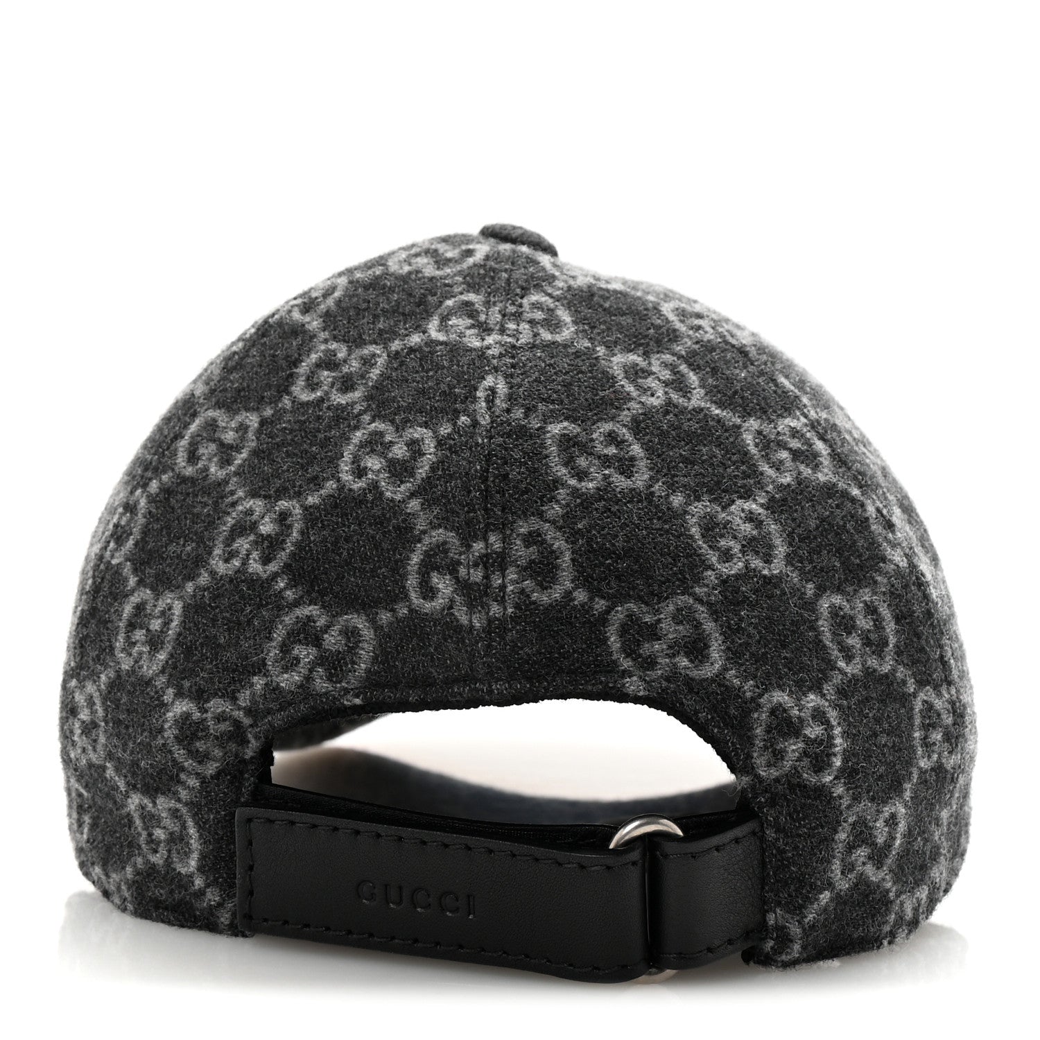 Gucci Covered Wool GG Monogram Baseball Hat L Grey Dark Grey Black 5 of 8