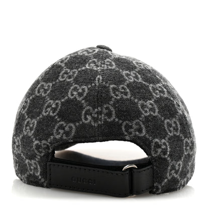 Gucci Covered Wool GG Monogram Baseball Hat L Grey Dark Grey Black 5 of 8