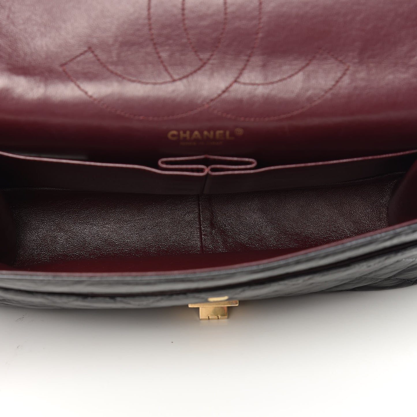 Aged Calfskin Quilted 2.55 Reissue 227 Flap Black