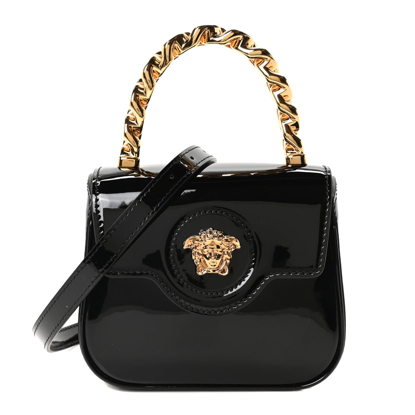 Patent Mini La Medusa Bag Black