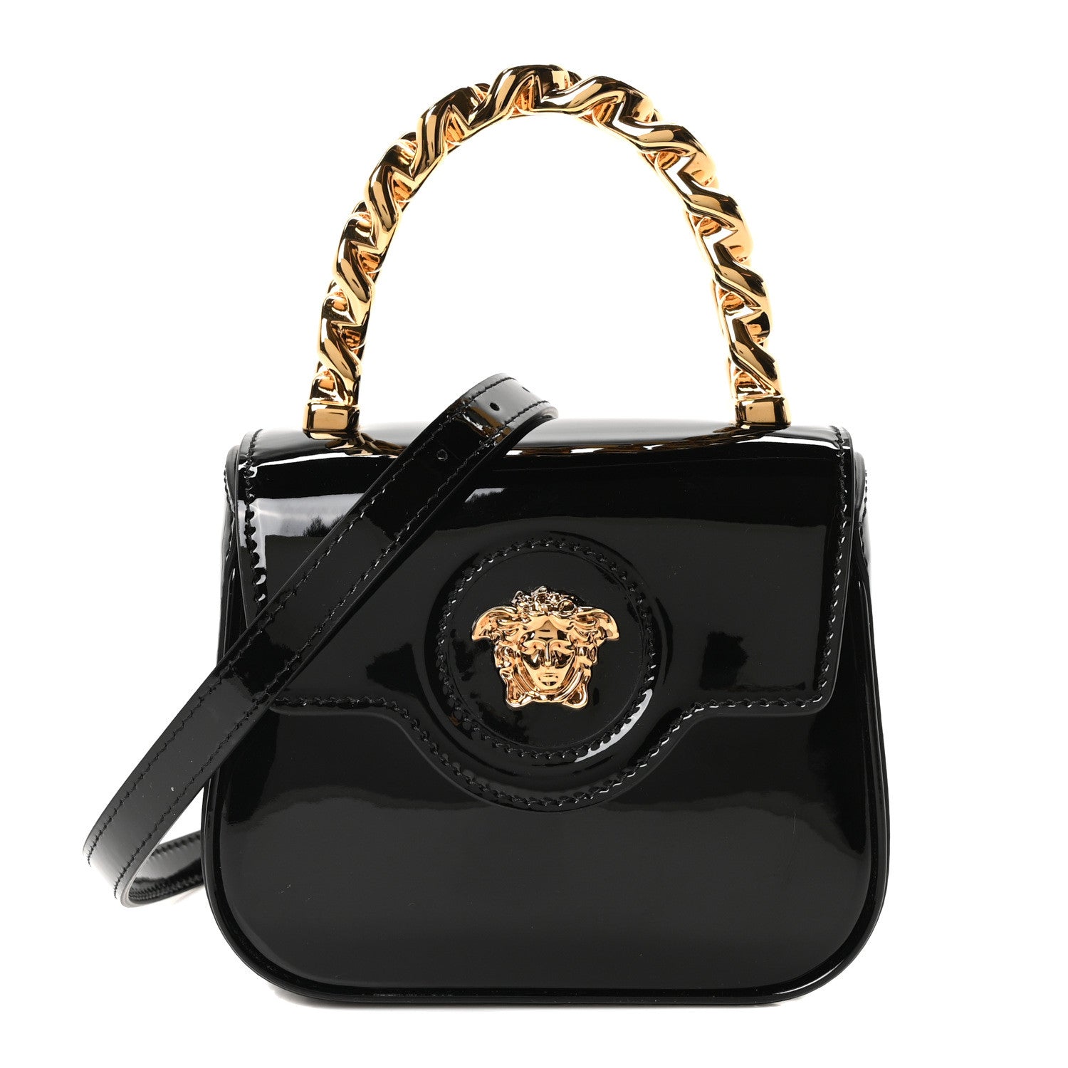 Versace Patent Mini La Medusa Bag Black 1 of 9