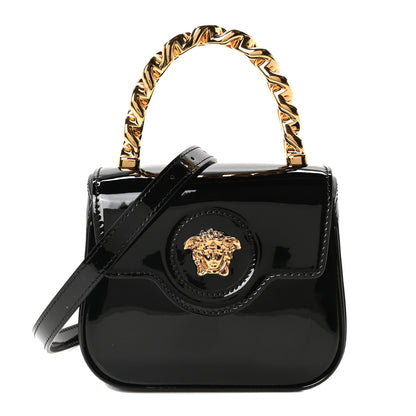 Versace Patent Mini La Medusa Bag Black 1 of 9