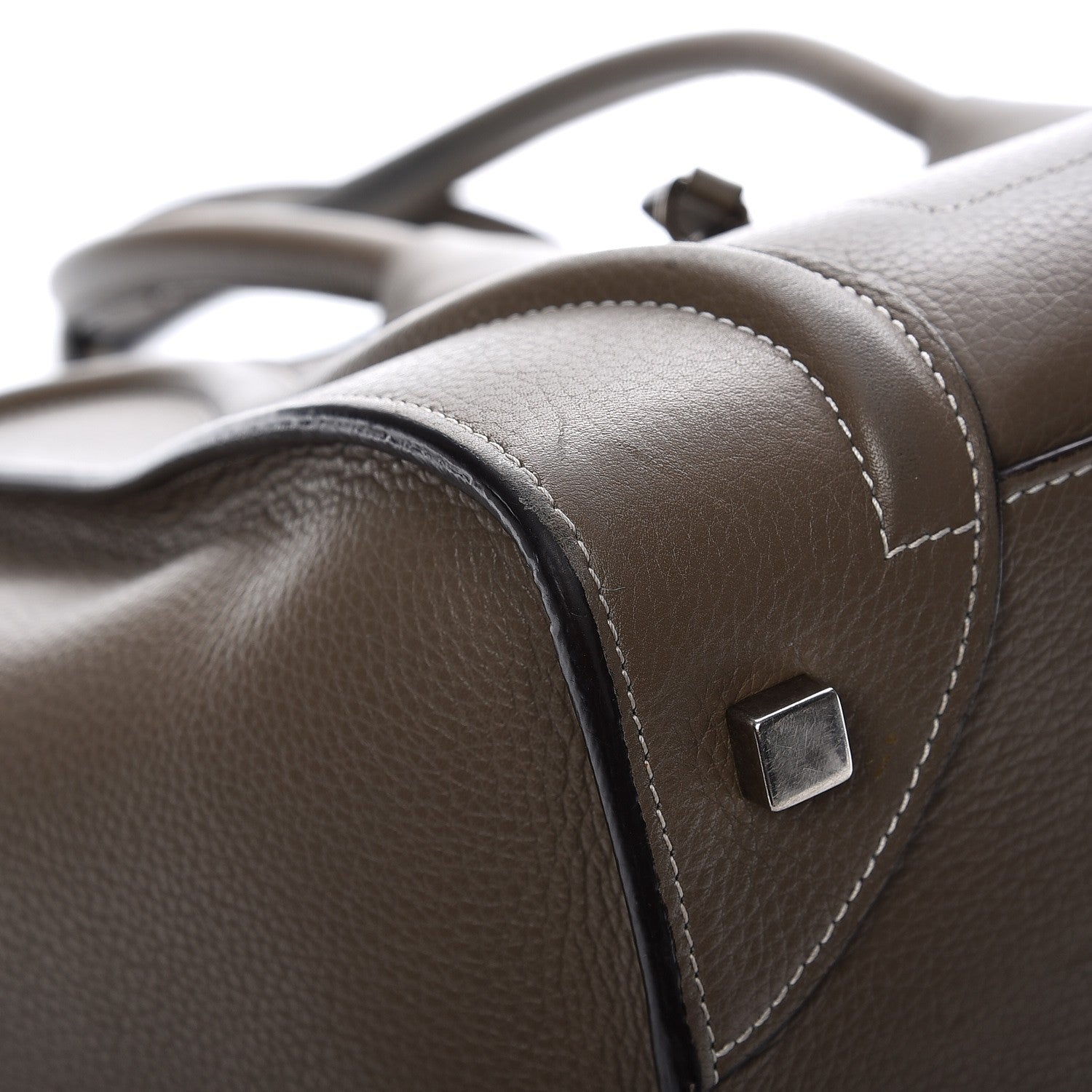 Celine Drummed Calfskin Mini Luggage Souris 10 of 17