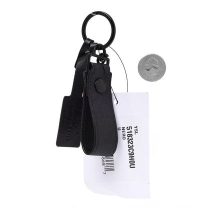 Saint Laurent Calfskin Monogram Key Ring Black 2 of 5