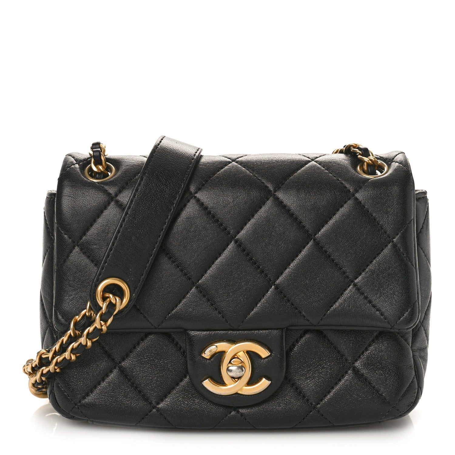 Chanel Lambskin Quilted Mini CC Chain Flap Black 1 of 9