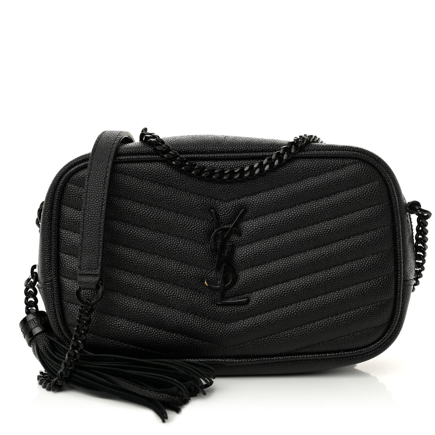 Grain De Poudre Matelasse Monochrome Monogram Mini Lou Camera Bag Black