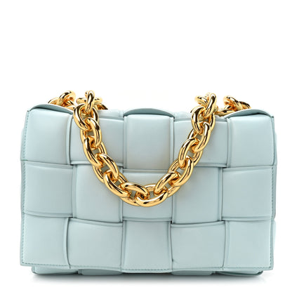 Bottega Veneta Lambskin Maxi Intreccio Padded Chain Cassette Crossbody Bag Spearmint 1 of 10
