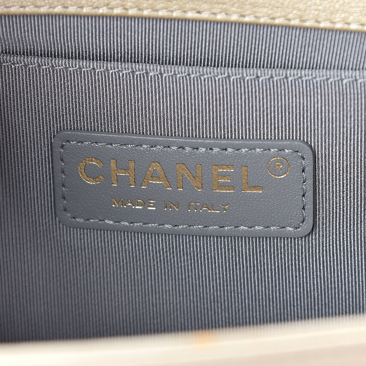 Chanel Metallic Lambskin Medium Golden CC Boy Flap Dark Gold 6 of 13