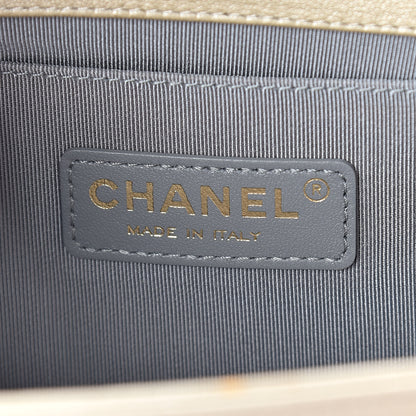 Chanel Metallic Lambskin Medium Golden CC Boy Flap Dark Gold 6 of 13