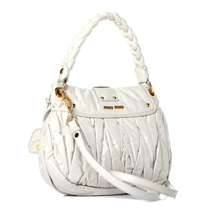 Miu Miu Nappa Matelasse Coffer Hobo Bianco 4 of 9