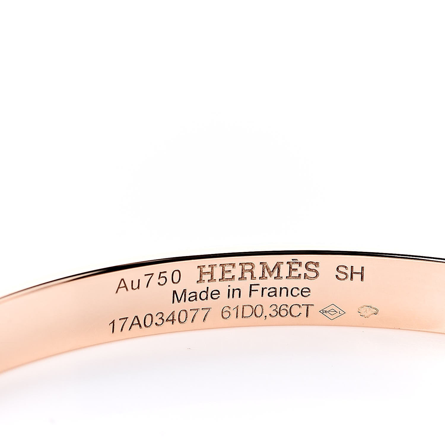 Hermes 18K Rose Gold Diamond PM Kelly Pave Bracelet SH 4 of 6