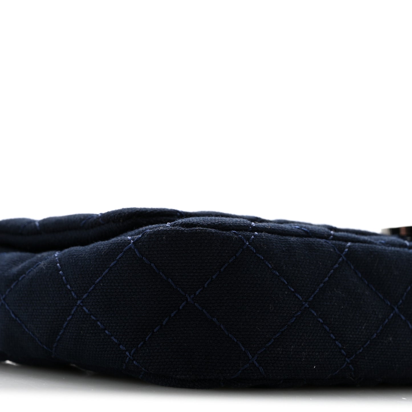 Canvas Quilted CC Cruise East West Flap Clutch Navy Blue