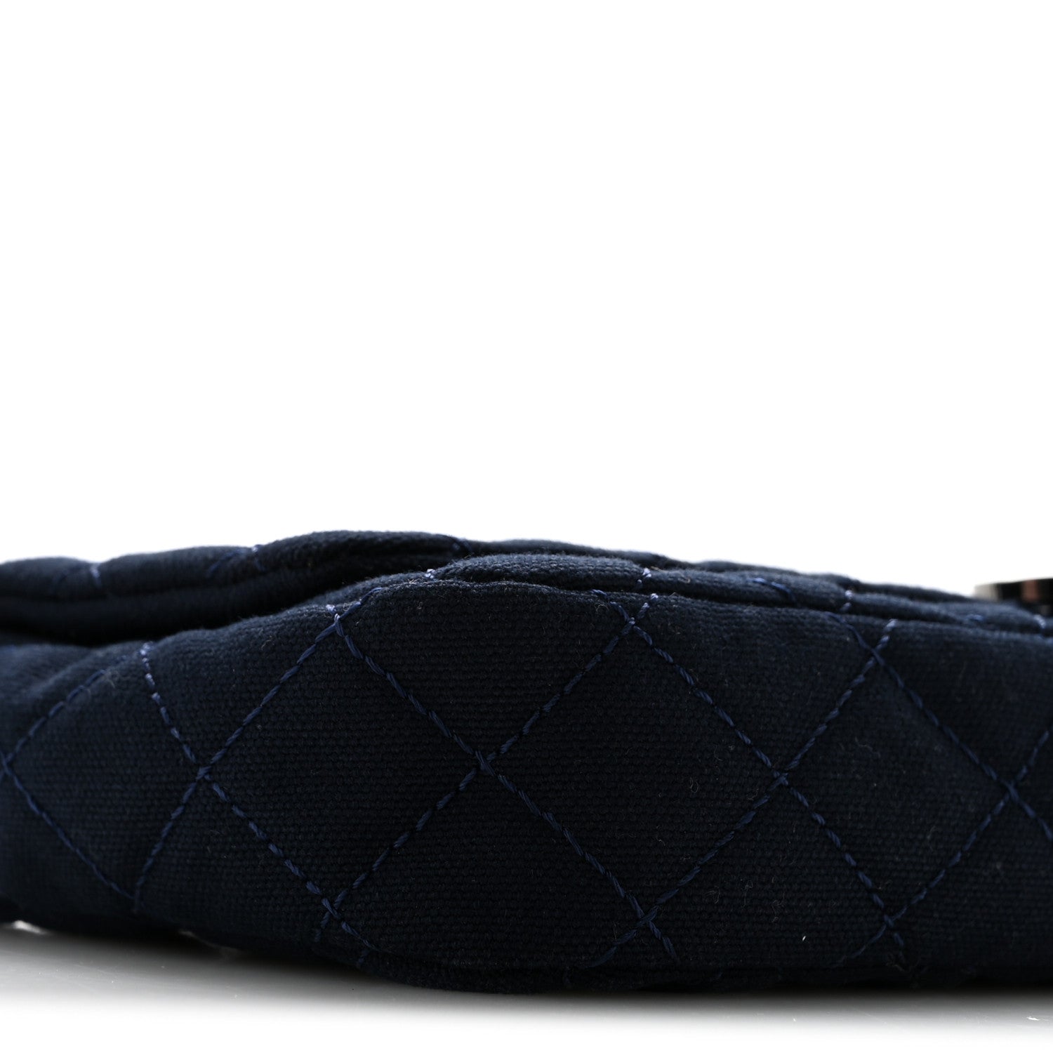 Chanel Canvas Quilted CC Cruise East West Flap Clutch Navy Blue 9 of 12