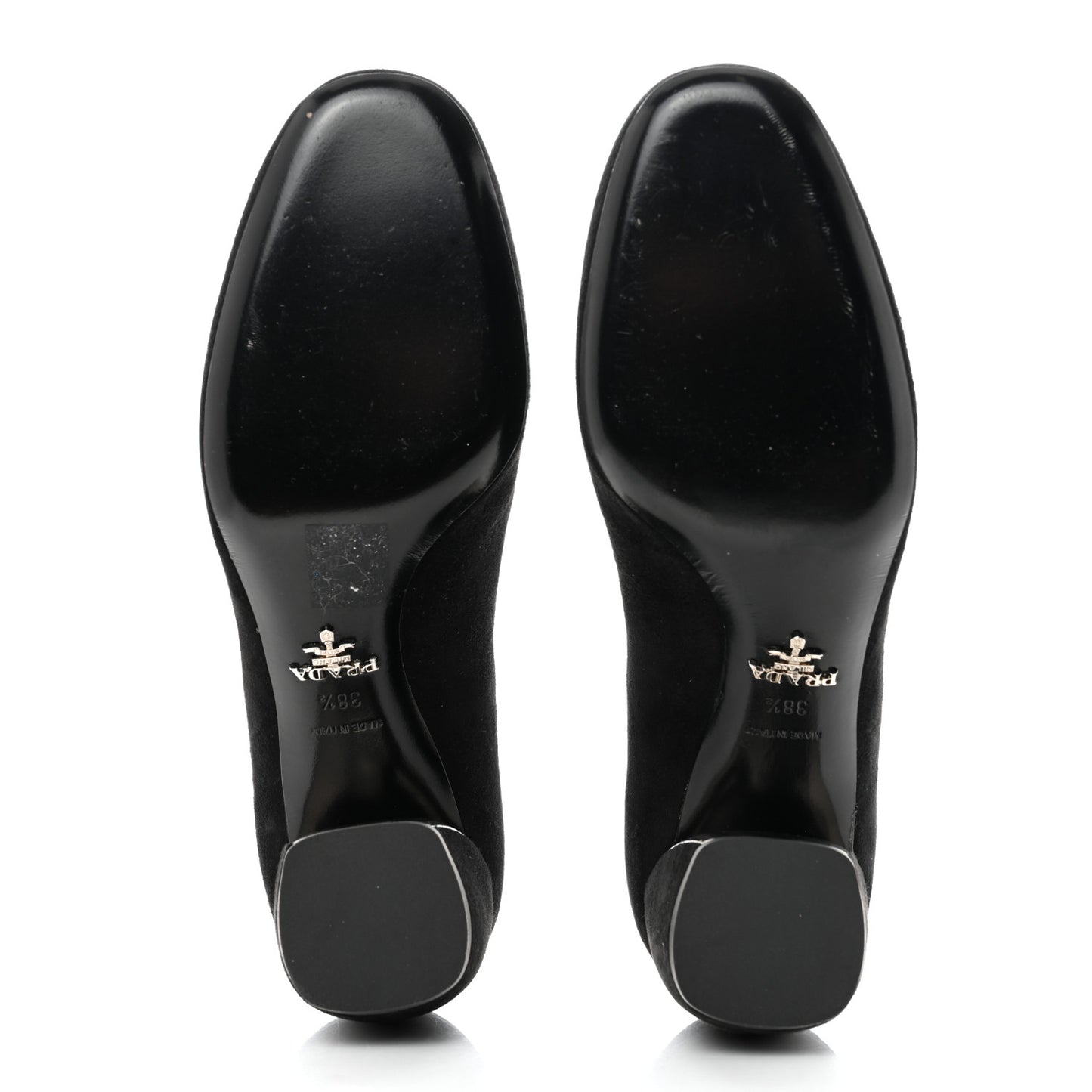 Suede Block Heel Pump 38.5 Black