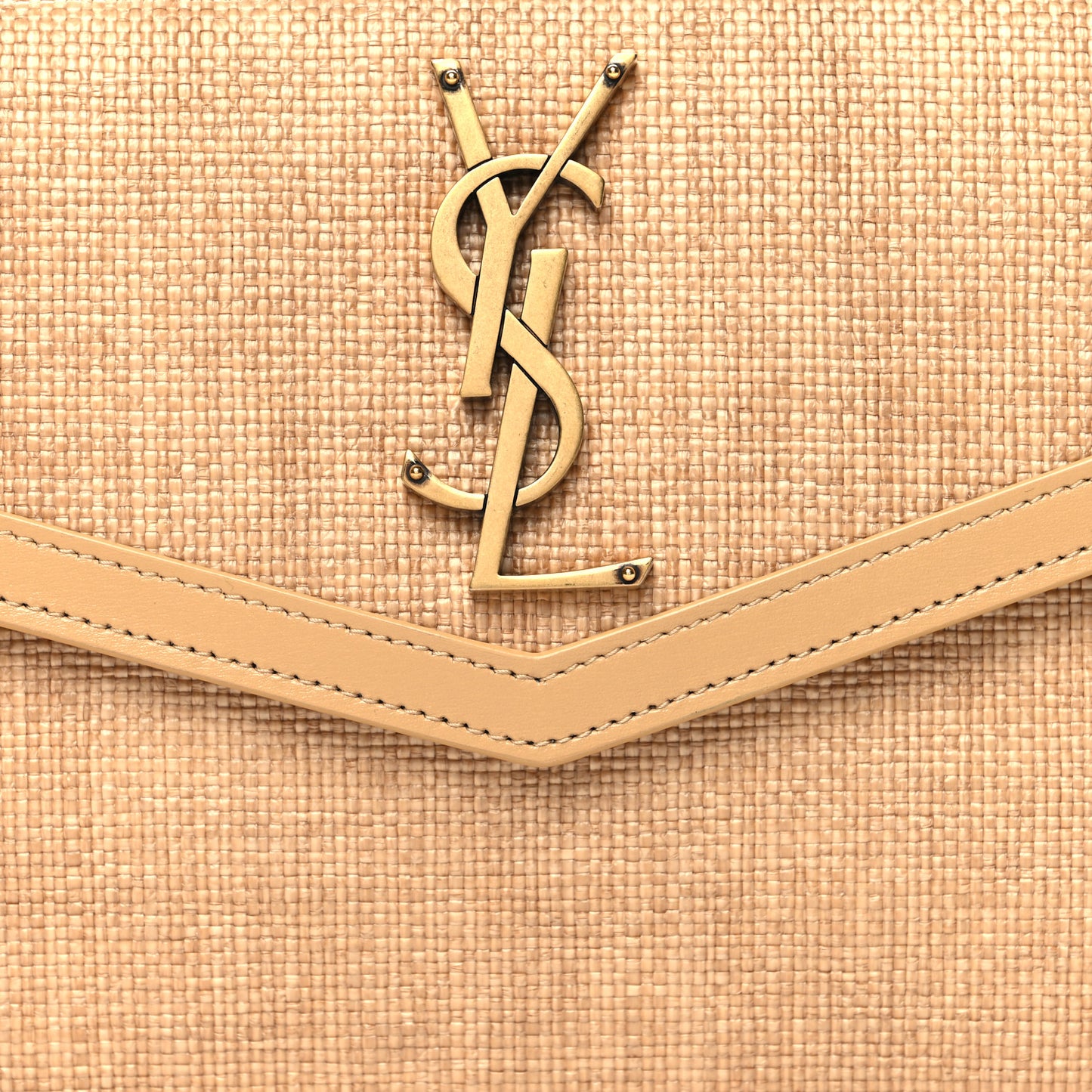 Micro Raffia Uptown Pouch Natural Hay Blush