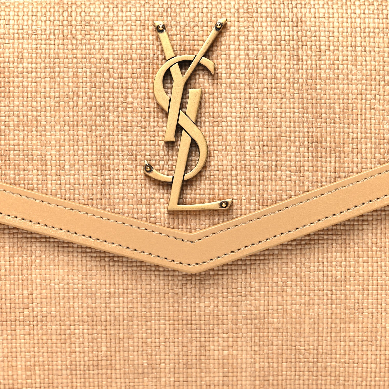 Saint Laurent Micro Raffia Uptown Pouch Natural Hay Blush 8 of 10