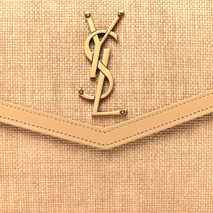 Saint Laurent Micro Raffia Uptown Pouch Natural Hay Blush 8 of 10
