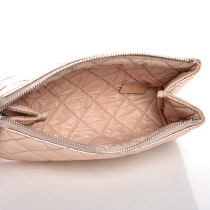 Chanel Iridescent Lambskin Quilted Cosmetic Pouch Light Gold 5 of 8
