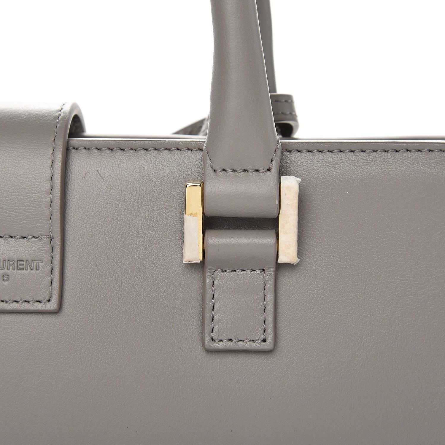 Saint Laurent Calfskin Small Monogram Cabas Fog 11 of 11