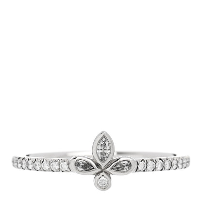 Tiffany Platinum Diamond Fleur de Lis Band Ring 54 6.75 1 of 4