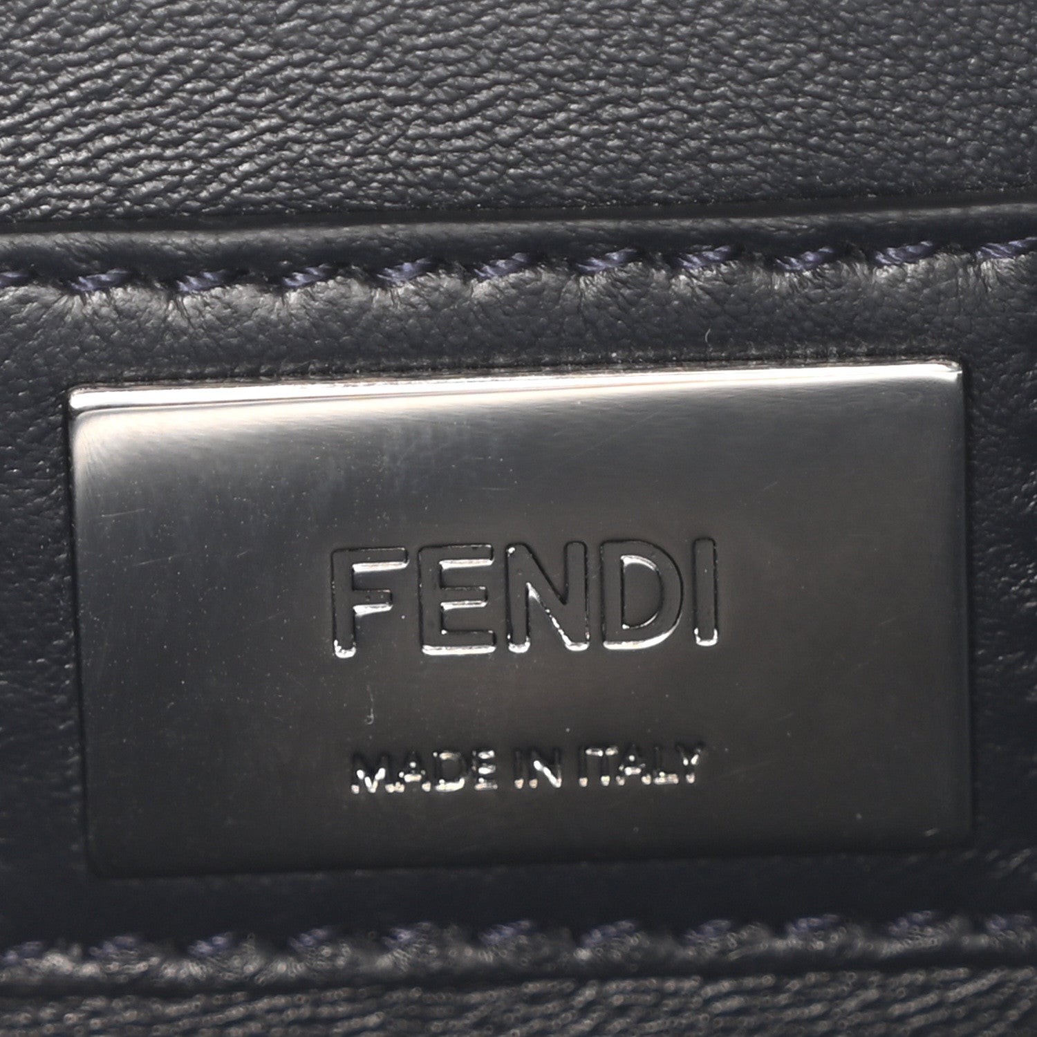 Fendi Chamois Karung Shiny Nappa Medium 3 Pocket Peekaboo Iconic Satchel Cobalto Petrolio 6 of 9